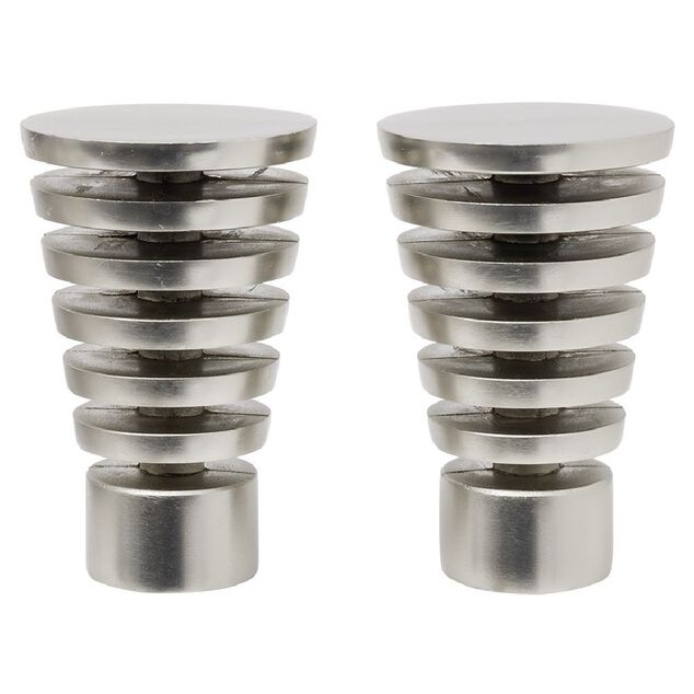 Embout tringle &agrave; rideau &Oslash;28mm c&ocirc;ne ajour&eacute; aluminium bross&eacute; x2