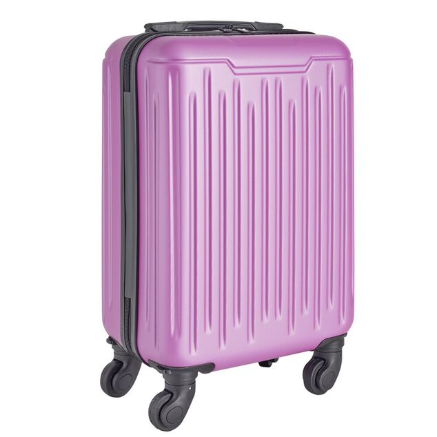 Valise cabine 26L lowcost trolley 4 roulettes amovibles plastique ABS violet