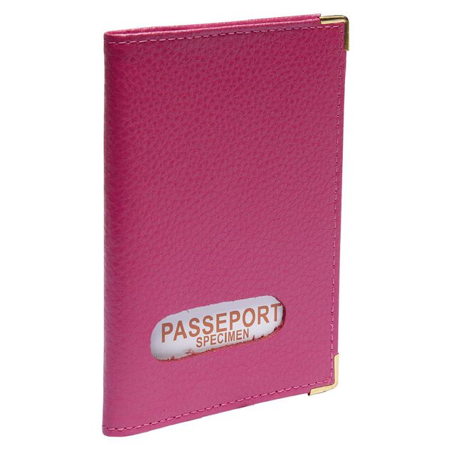 Porte passeport ext&eacute;rieur croute de cuir