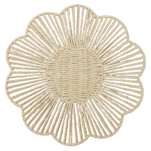 Set de table papier tress&eacute; forme fleur &Oslash;38cm