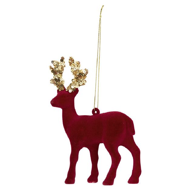 Suspension de No&euml;l Renne en velours