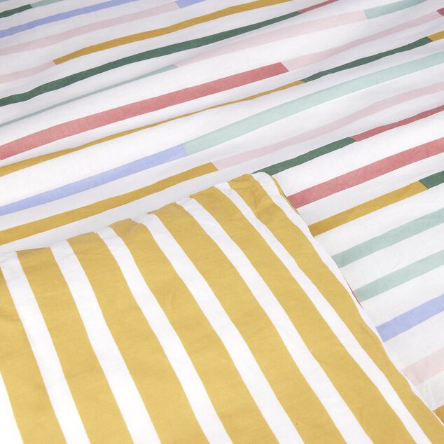 Parure de lit 1 personne 140x200cm coton graphique et fleuri (2 mod&egrave;les)