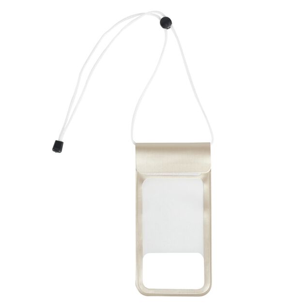 Housse &eacute;tanche pour t&eacute;l&eacute;phone plastique noir ou beige 11x22cm