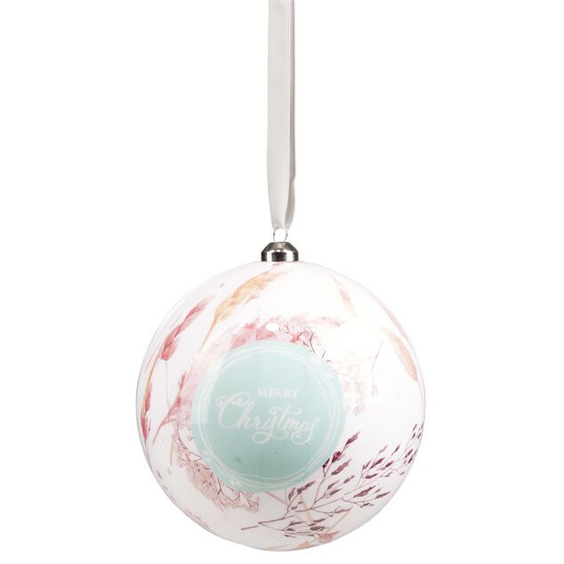 Boule de No&euml;l XL design floral &Oslash;12cm