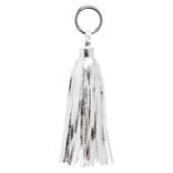 Porte-cl&eacute; pompon uni forme embrase argent&eacute; ou dor&eacute;