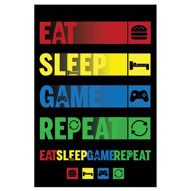 Poster Eat Sleep Game Repeat 91,5x61cm