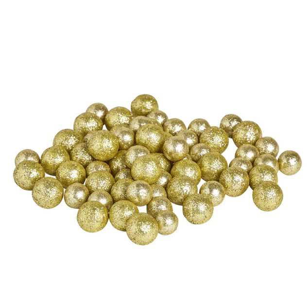 Bille d&eacute;corative polystyr&egrave;ne paillet&eacute;e &Oslash;1,5cm x62 - 3 mod&egrave;les