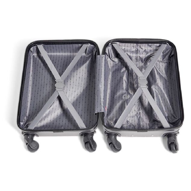 Valise cabine 26L rigide trolley 4 roues amovibles 51cm grise