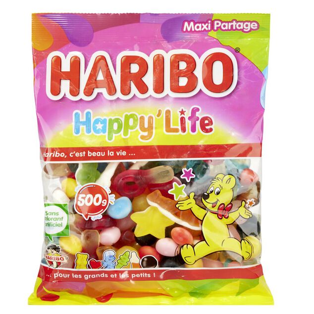 Bonbon Haribo Happy Life Maxi Partage sachet 500g