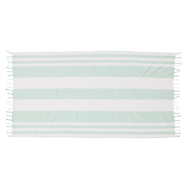 Sac de plage avec fouta 1 personne coton rayure bayad&egrave;re 90x170cm (2 mod&egrave;les)