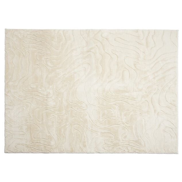 Tapis rectangulaire textur&eacute; polyester beige 120x170cm (2 mod&egrave;les)