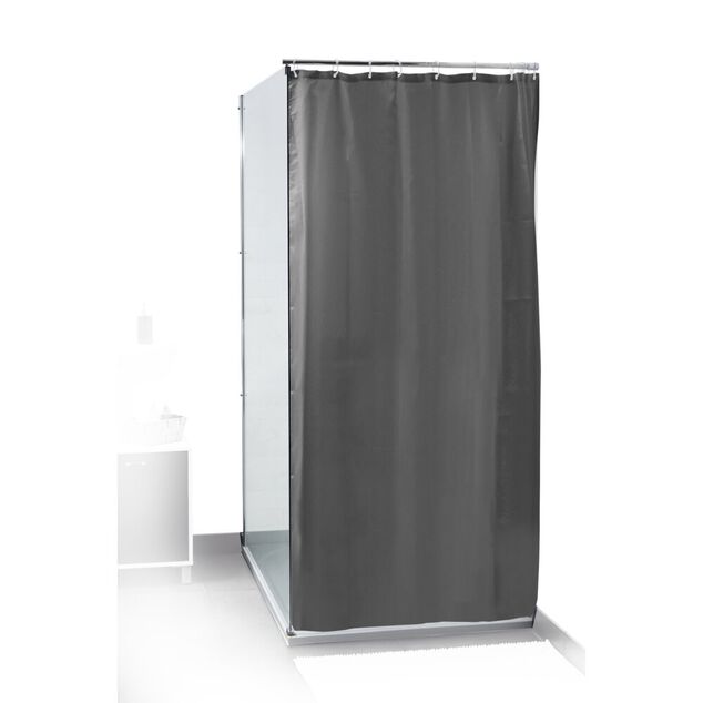 Rideau de douche en plastique avec 12 anneaux 180x200cm (4 mod&egrave;les)