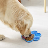 Tapis de léchage pour animaux forme patte de chien silicone bleu 18x18cm