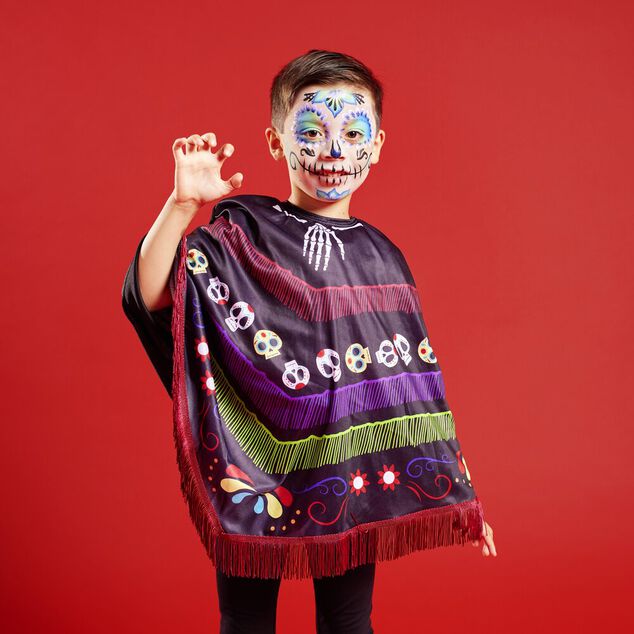 Poncho enfant Halloween Dia de Los Muertos
