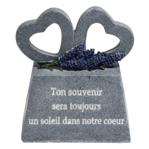 Plaque Souvenir avec Coeurs gris