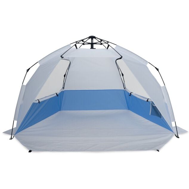 Tente de plage pop-up fibre de verre et polyester bleu 220x150xH144cm