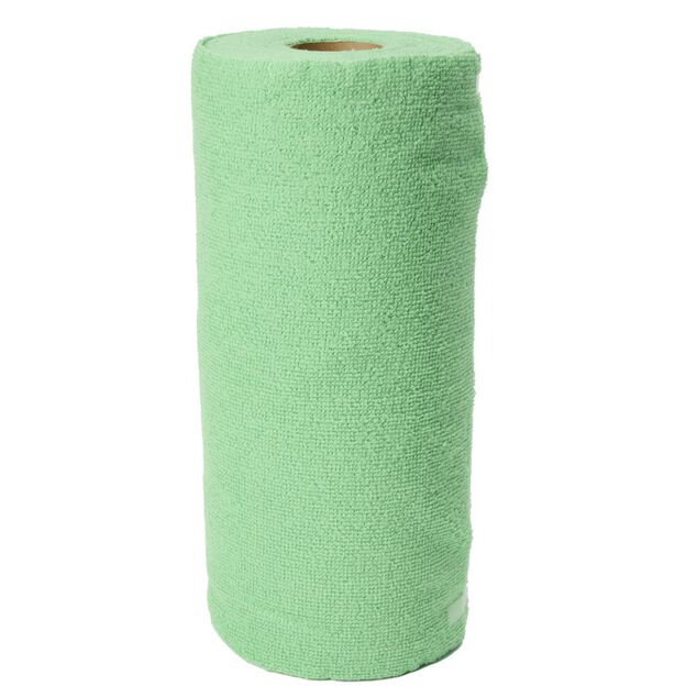 Rouleau microfibre X30 lingettes polyester L30X30X0,3 cm (3 mod&egrave;les jaune/bleu/vert)