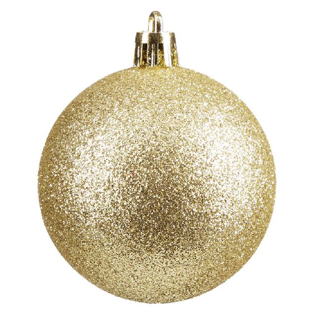 Boule de Noël pailletée dorées Ø6cm x6