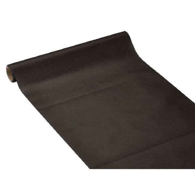 Chemin de table noir effet tissu papier voie s&egrave;che 4,8 m
