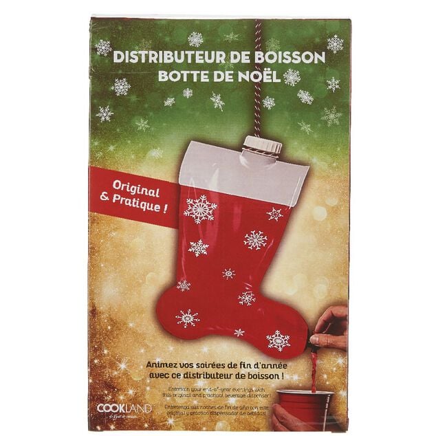 Distributeur de boisson suspendu forme chaussette de No&euml;l 2L