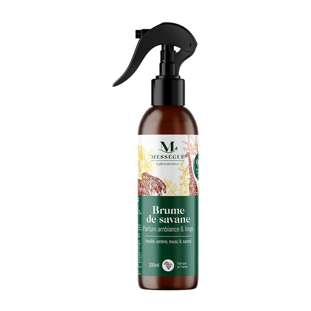 Parfum d'ambiance et linge brume de savane vanille ambre musc Mességué 200ml