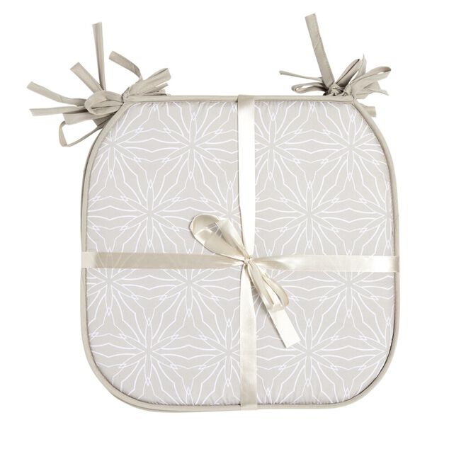 Galette de chaise carr&eacute;e x4 avec motif 38x38cm (4 mod&egrave;les)