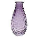 Vase verre coloré forme bouteille décor relief Ø6xH13cmØ7xH14cm (3 modèles)