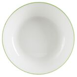 Assiette creuse porcelaine blanc liseré vert Ø20cm