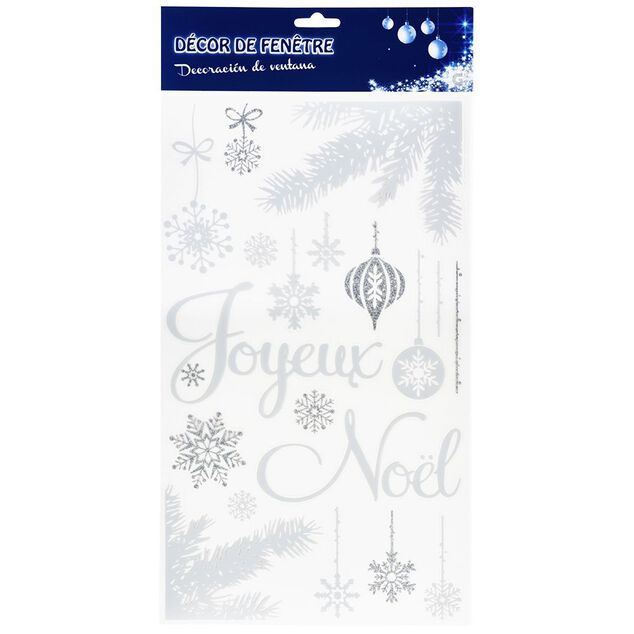 Sticker pour fenêtre glitter pour Noël bleu ciel (3 modèles)