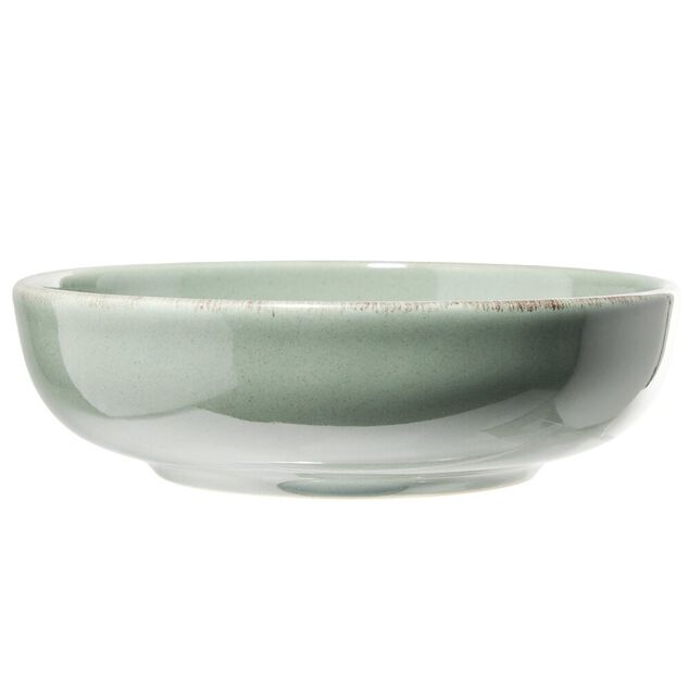 Assiette &agrave; soupe Lisbonne en gr&egrave;s vert &Oslash;18cm