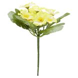 Piquet primev&egrave;res artificielles 15 t&ecirc;tes H9 cm jaune
