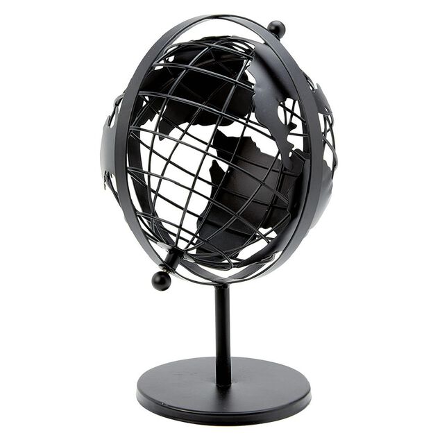Globe terrestre décoration métal noir