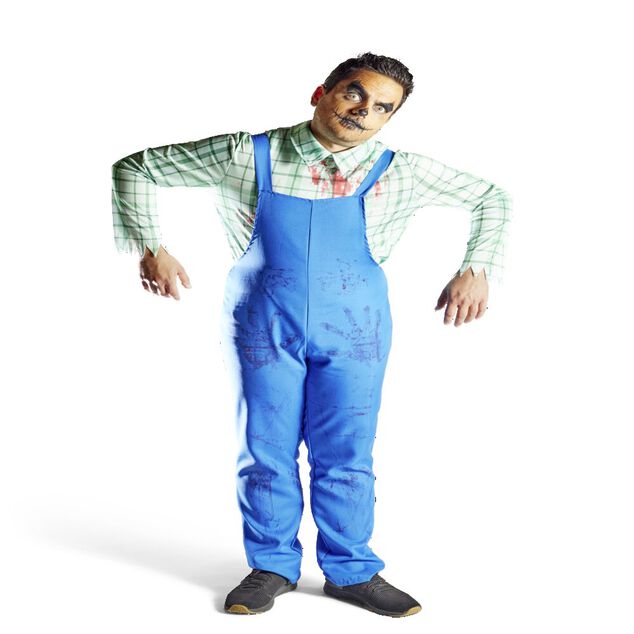 D&eacute;guisement adulte fermier assassin chemise et salopette taille unique
