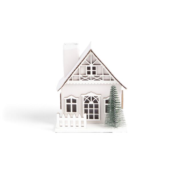 Chalet de No&euml;l lumineux H11cm (2 mod&egrave;les)