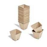 Pot carr&eacute; p&acirc;te &agrave; papier pour semis x24 6.5x6.5xH8cm