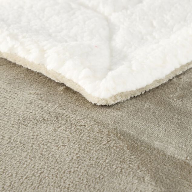 Plaid pilou XL uni L200X180 cm (4 mod&egrave;les blanc/gris/rouge/beige)