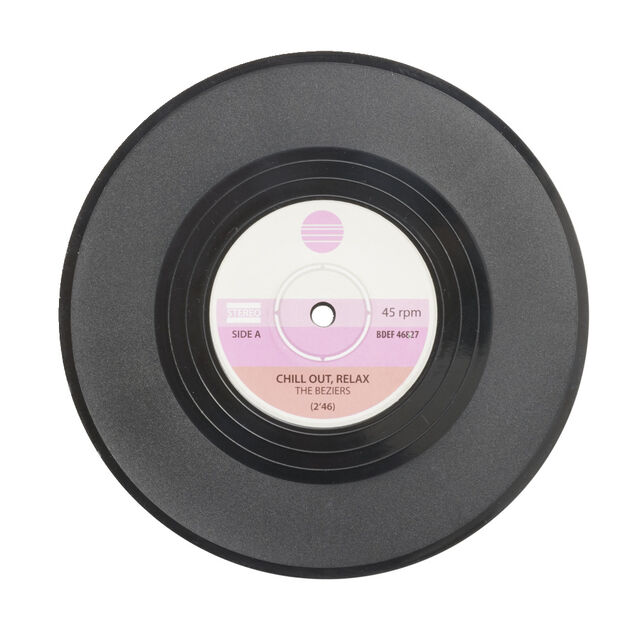 Dessous de verre forme vinyle Ø10,5cm 4 pièces