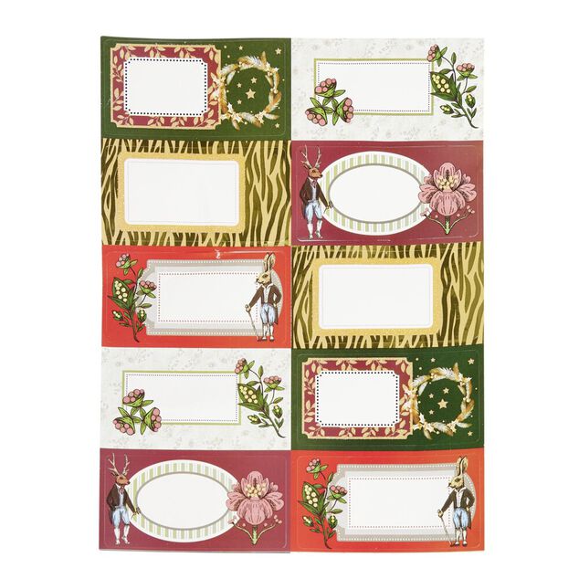 &Eacute;tiquette paquet cadeau paillette x10 (12 mod&egrave;les)