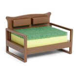 Porte &eacute;ponge forme canap&eacute; bleu ou marron