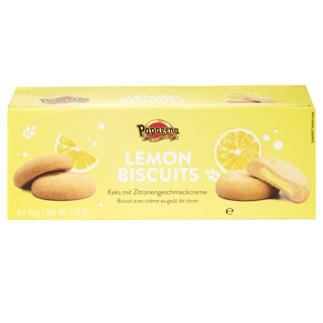 Biscuits fourr&eacute;s cr&egrave;me go&ucirc;t citron 150gr