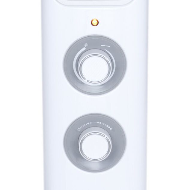 Radiateur bain d'huile &agrave; roulettes blanc 1500W Homday 3 niveaux de chaleur