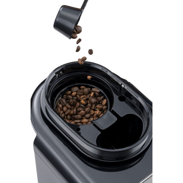 Cafeti&egrave;re filtre 0,6L acier avec broyeur de caf&eacute; 600W