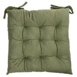 Galette de chaise carr&eacute;e velours emboss&eacute; 9 points polyester uni (3 mod&egrave;les)