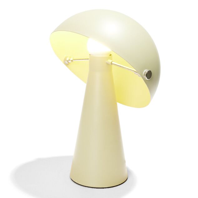 Lampe &agrave; poser forme champignon en fer H34cm vert clair