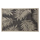 Tapis de jardin Louxor motif feuilles de palmier noir gris 120x180cm