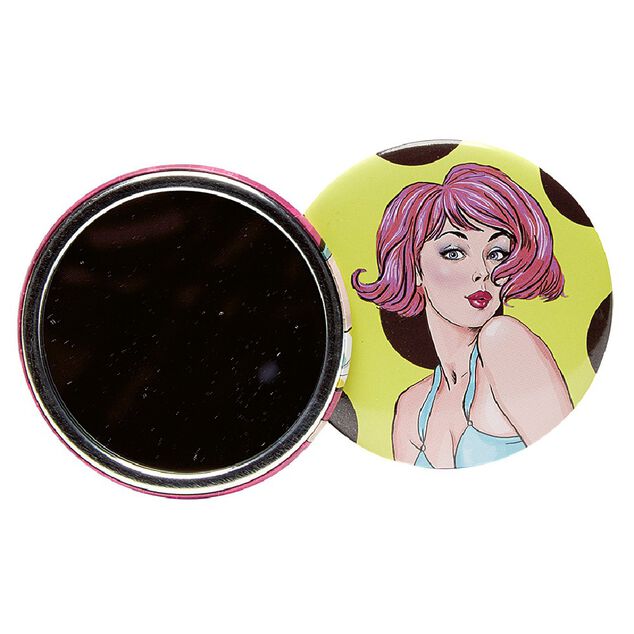 Miroir de poche rond pin up