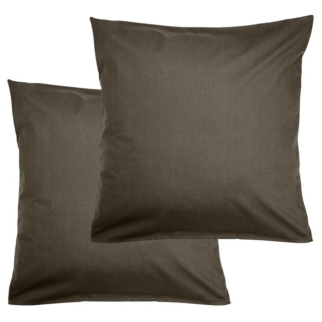 Taie d'oreiller 63x63cm coton uni x2 (6 mod&egrave;les)