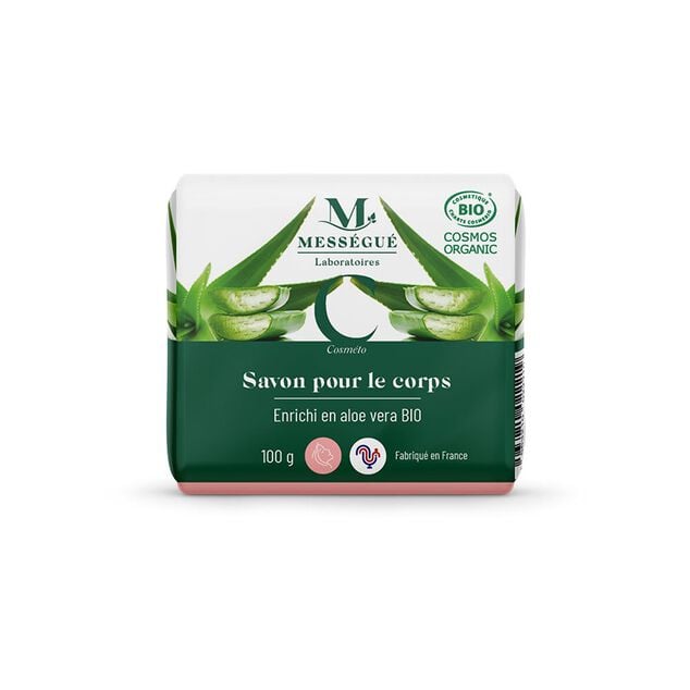 Savon corps aloe vera bio Mess&eacute;gu&eacute; 100gr