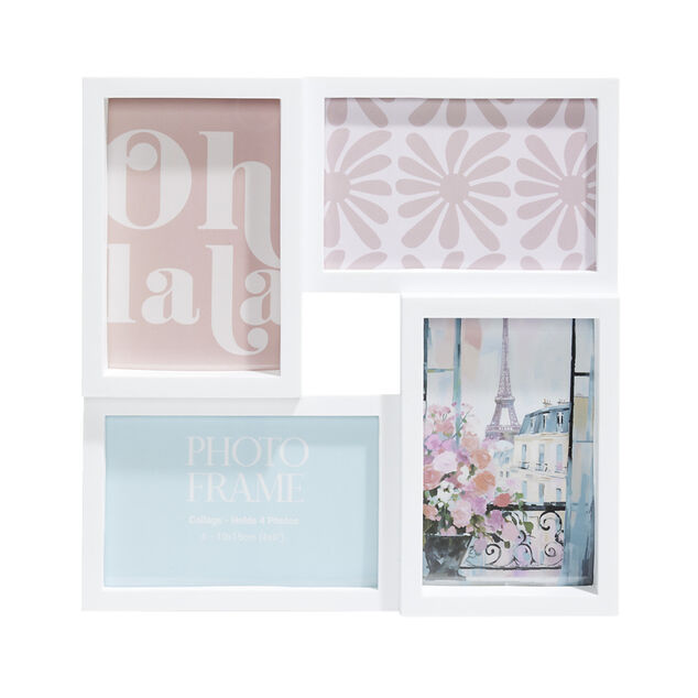 Pêle mêle plastique noir 27,5x27,5cm pour 4 photos 10x15cm (2 modèles)