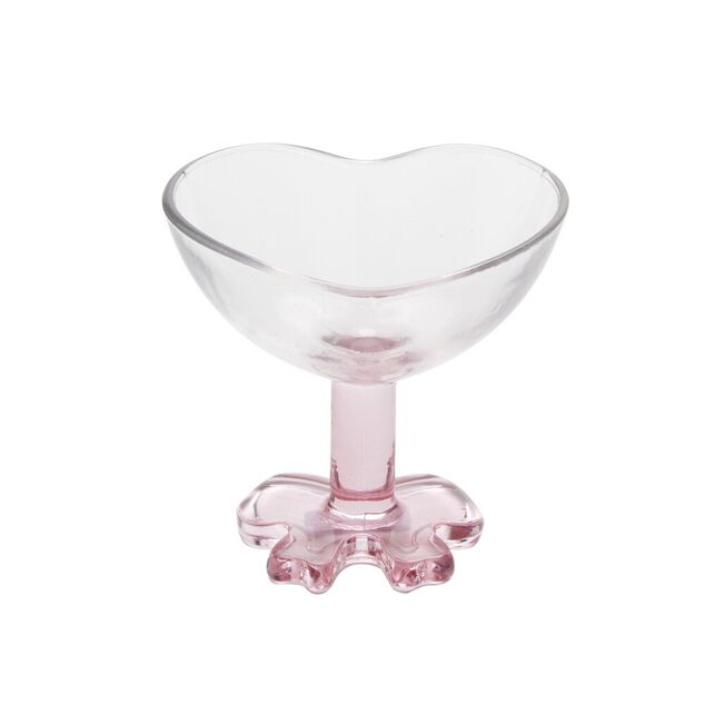 Verre &agrave; pied 250ml forme coeur et pied noeud &Oslash;10xH9 cm (2 mod&egrave;les)